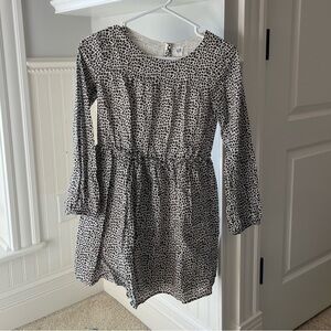 Gap Kids Animal Print Long Sleeve Cinched Waist Dress. Size: L.
